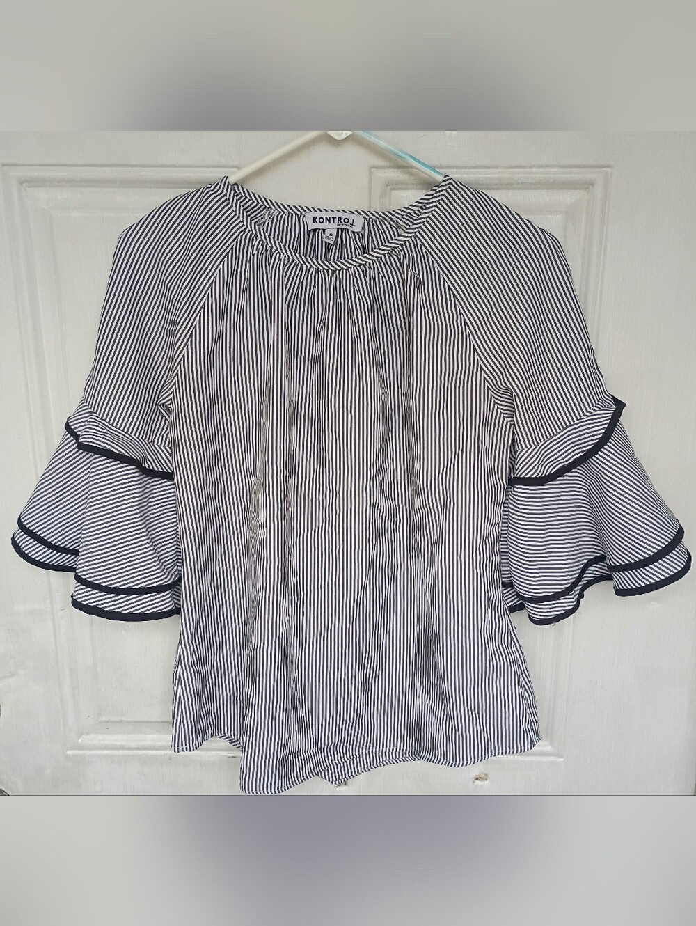 Kontrol Ruffled Bell Sleeve Blouse